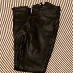 Straight leg faux leather pants